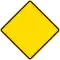 Yellow diamond sign with thin black border