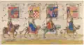 The flags of Hungary, Dalmatia, Croatia and Bosnia, Triumphal Procession of Emperor Maximilian I, 1512.