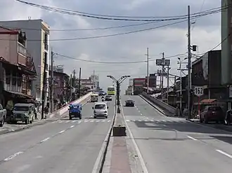 Dimasalang Street - with PNR bridge and Route 162 marker (Sampaloc, Manila)(2017-07-13).jpg