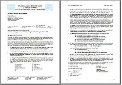 Sample of a German business letter, designed according to the rules of DIN 5008