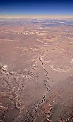 Dinnebito Wash, with Third Mesa in the distance