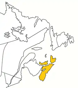 Boundaries of the diocese within the Ecclesiastical Province of Canada