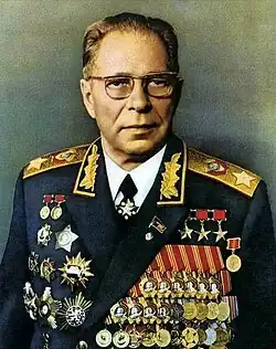 Colonel General of the Engineering and Artillery Service Hero of Socialist Labor Dmitry Fedorovich Ustinov