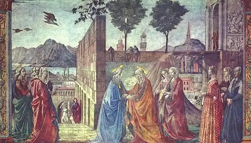 Domenico Ghirlandaio, The Visitation, Tornabuoni Chapel.