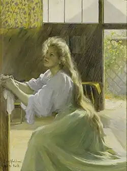 Inspiration, 1895, self-portrait