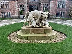 Statue, attributed to Pierre Louis Rouillard, depicting a mastiff and puppies