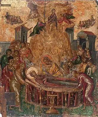 Image 34Dormition of the Virgin by El Greco, an example of the Cretan School (from Culture of Greece)