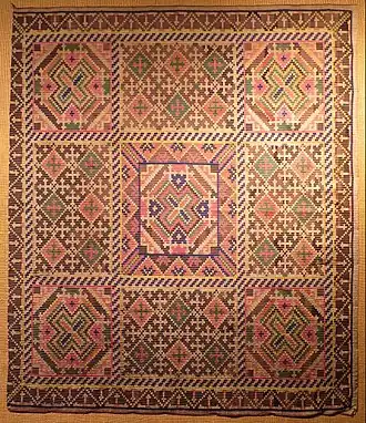 A double ikat weaving made by the Tausug people from Sulu, made of banana leaf stalk fiber (Abacá)