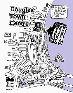 A map of the centre of Douglas for Douglas Development Partnership