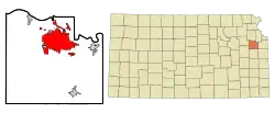 Location within Douglas County and Kansas