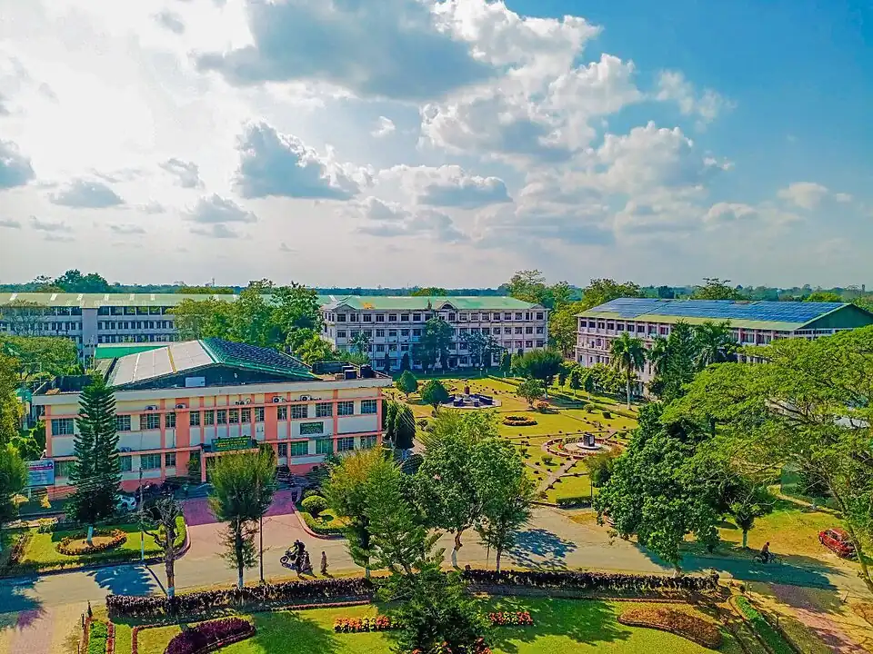 Aerial view of Dr. Madhab Chandra Das Memorial Auditorium and AAU Plaza
