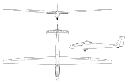 3-view line drawing of the Wassmer WA-26