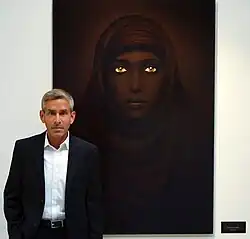 Tal exhibiting his work entitled "Desert Wanderer" at Rezan Has Museum in Istanbul Turkey for the Istanbul Biennial