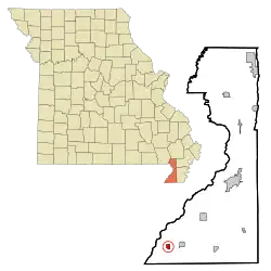Location of Cardwell, Missouri