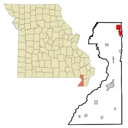 Location of Malden, Missouri