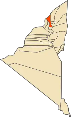 Location of Ouled Aissa commune within Adrar Province