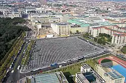 Ebertstraße with Reichstag, Brandenburg Gate and Holocaust Memorial in September 2005