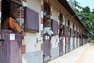Traditional exterior-door stalls built in a row and facing a courtyard