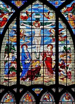 The stained glass window of Saint-Jean-de-Montmartre in Paris