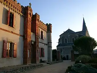 The church and the Château Gaillard, in the village