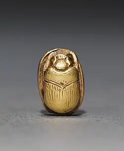 Scarab; c. 1980 BC; gold; overall: 1.1 cm; Cleveland Museum of Art (Cleveland, Ohio, US)