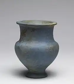 Amphora, an example of so-called "Egyptian blue" ceramic ware; 1380–1300 BC; height: 12.6 cm (5.0 in); Walters Art Museum (Baltimore, US)