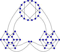 The Ellingham-Horton 54-graph, a smaller counterexample to the Tutte conjecture.