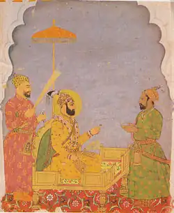 Emperor Farrukhsiyar Bestows a Jewel on a Nobleman