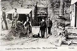 Postcard of the original Bailey Level gold mine