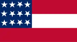 A 12-star first Confederate Navy ensign of the gunboat CSS Ellis, 1861–1862