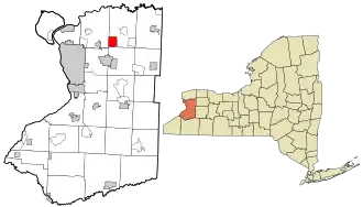 Location in Erie County and the state of New York