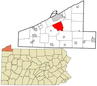 Location in Erie County and the U.S. state of Pennsylvania