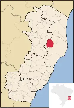 Location of Rio Bananal in Espírito Santo