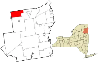 Location in Essex County and the state of New York