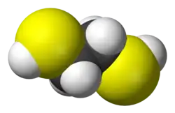 Space-filling model of ethane-1,2-dithiol