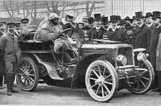 Ettore Bugatti his De Dietrich-Bugatti Type 3 (1902).