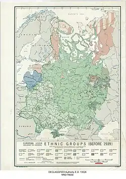 European Union of Soviet Socialist Republics (USSR) Ethnic Groups, before 1939