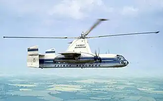 Fairey Rotodyne. Optionally powered rotor, tractor propellers, wings.