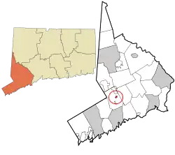 Cannondale's location within Fairfield County and Connecticut