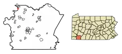 Location of Fayette City in Fayette County, Pennsylvania.