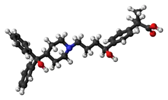 Ball-and-stick model of fexofenadine