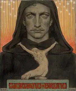 Giordano Bruno, watercolor, colored chalks, gold bronze, and pencil on vellum, 1900, The Jack Daulton Collection[10]