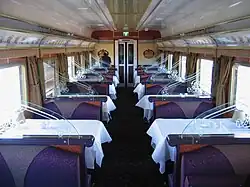 The first-class restaurant car on The Ghan (standard gauge), 2009