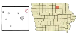 Location of Colwell, Iowa.