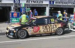 The Dick Johnson Racing entered Ford Falcon (FG) of Dean Fiore at the 2012 Clipsal 500 Adelaide