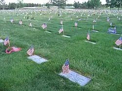 Flags placed on graves, Memorial Day 2006
