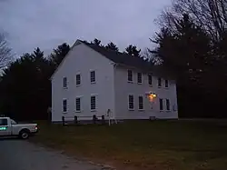 Foster Town Building, c. 1796, the oldest government meeting house of its type in the United States where town meetings have been held continuously since 1801