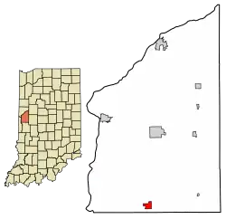 Location of Kingman in Fountain County, Indiana.