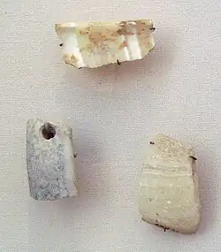 Fragments of alabaster jars, Jarmo circa 7500 BCE, before the 7000 BCE invention of pottery in the region. Louvre Museum