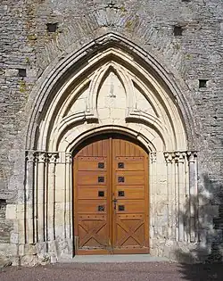 The doorway of the church
